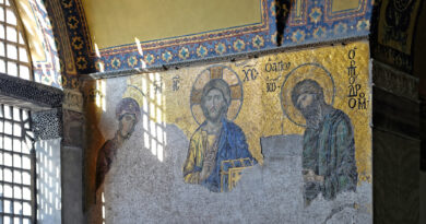 Christ, The Deesis Mosaic (12th century) in The Hagia Sophia church, Istanbul, Turkey